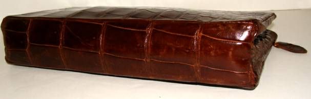 Women's Brown Crocodile Clutch