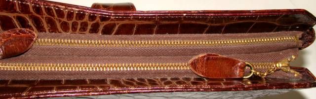 Brown Crocodile Clutch 4