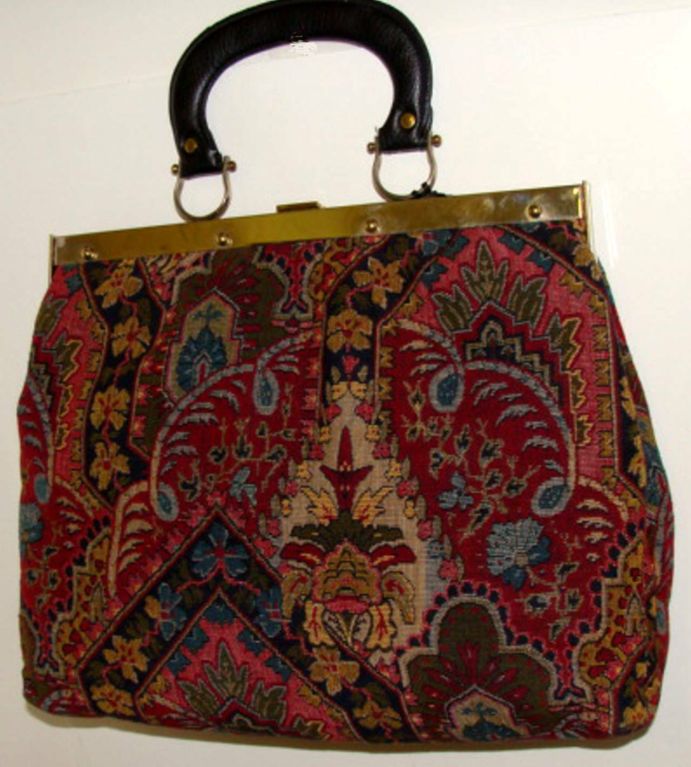 Women's Large Tapestry Satchel Handbag Purse