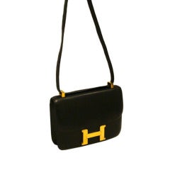 Black Constance Shoulder Bag by Hermes