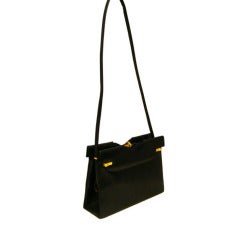 Vintage Black Calfskin Shoulder Bag by Gucci