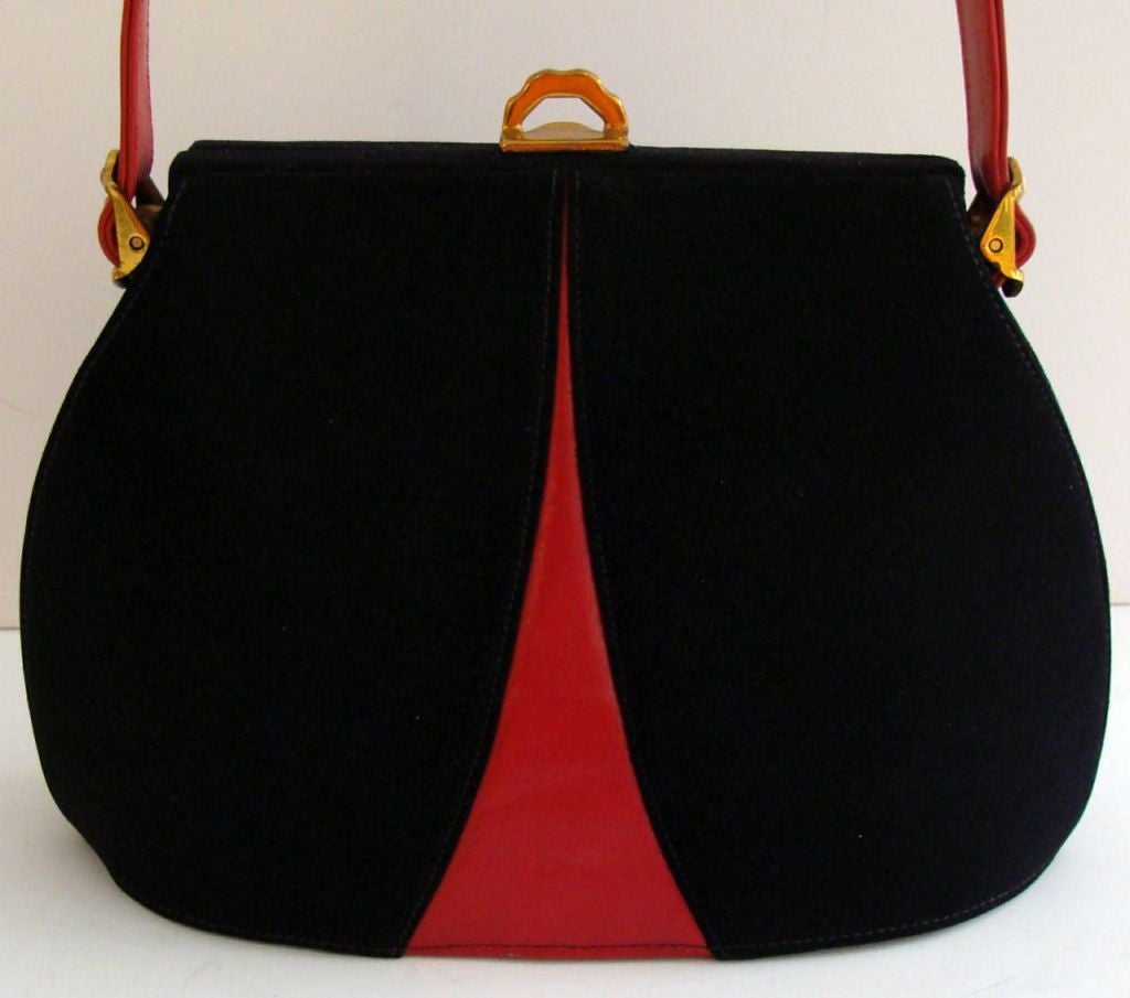 Amazing Red, White & Blue Demi Handle Structured Purse 4