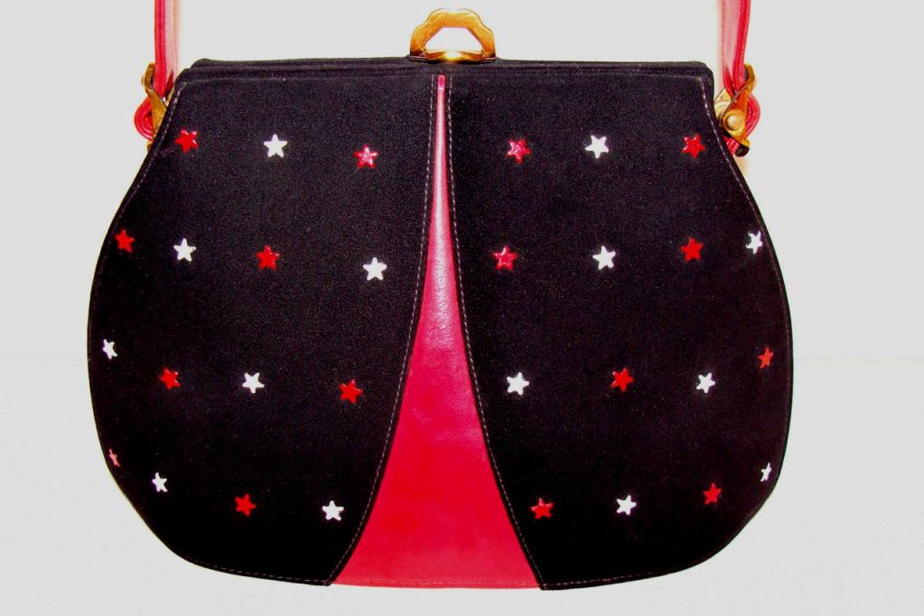 Amazing Red, White & Blue Demi Handle Structured Purse 3