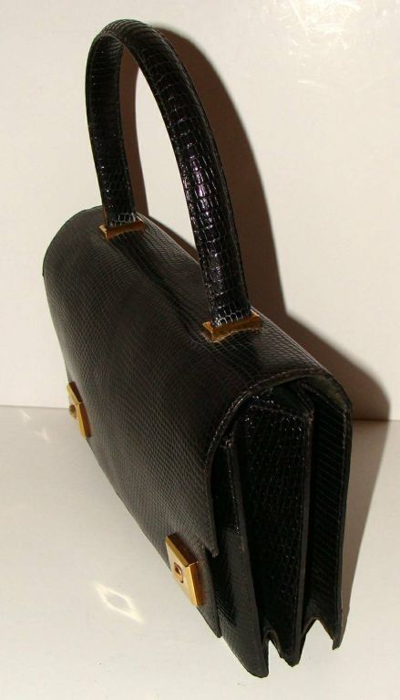 Donna Hermes Pianoforte Lucertola Nera Borsa Borsetta