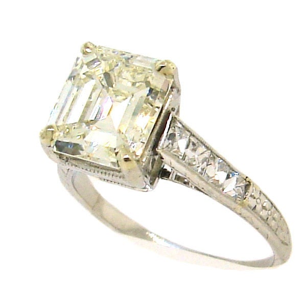Tiffany's 3.57 ct Emerald Cut Diamond and Platinum Engagement Ring at