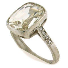 Art Deco Cushion Cut Diamond & Platinum Engagement Ring
