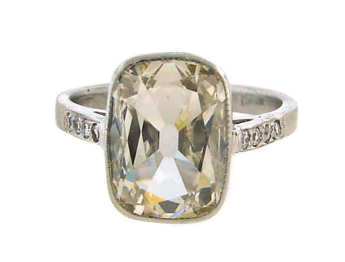 Women's Art Deco Cushion Cut Diamond & Platinum Engagement Ring