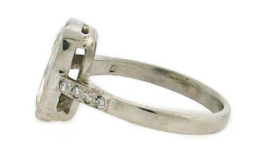Art Deco Cushion Cut Diamond & Platinum Engagement Ring 2