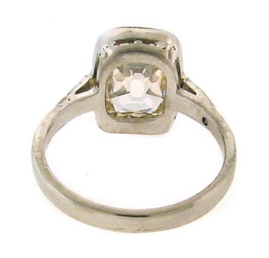 Art Deco Cushion Cut Diamond & Platinum Engagement Ring 3