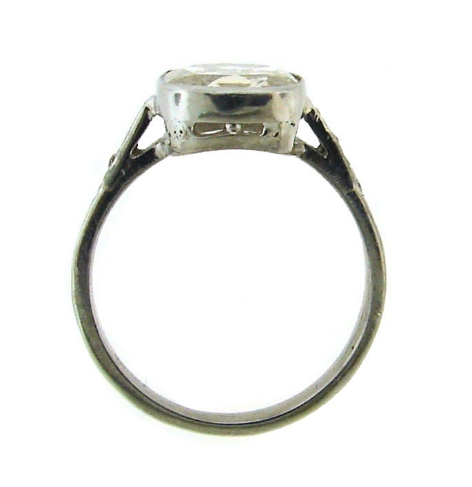Art Deco Cushion Cut Diamond & Platinum Engagement Ring 4