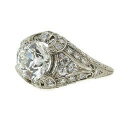 Art Deco Old European Cut Daimond & Platinum Engagement Ring