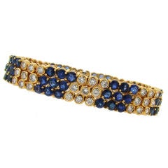 Diamond, Sapphire & Yellow Gold Bracelet by Oscar Heyman Bros.