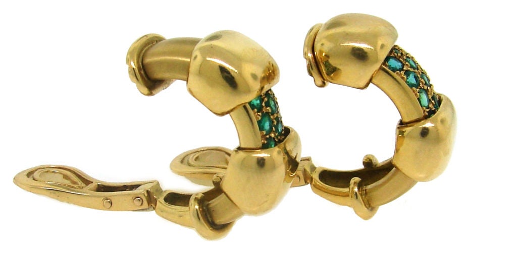 Rene Boivin Emerald & Yellow Gold Peek-A-Boo Clip-on Earrings 1