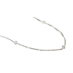 Art Deco Diamond & Platinum Long Chain Necklace