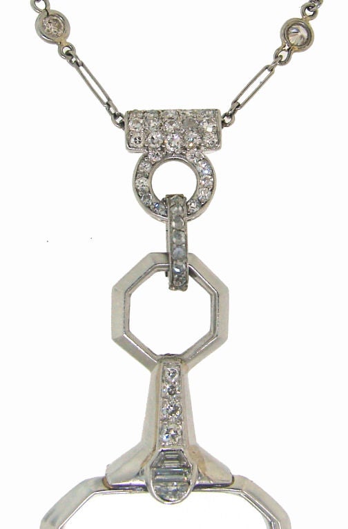Tiffany & Co. Art Deco Diamond & Platinum Lorgnette on a Chain 2