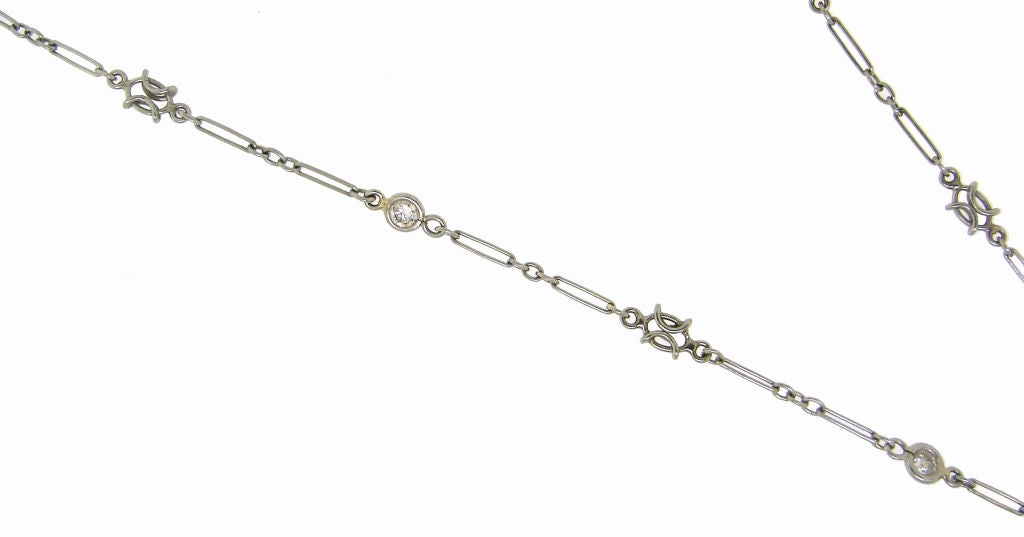 Tiffany & Co. Art Deco Diamond & Platinum Lorgnette on a Chain 3