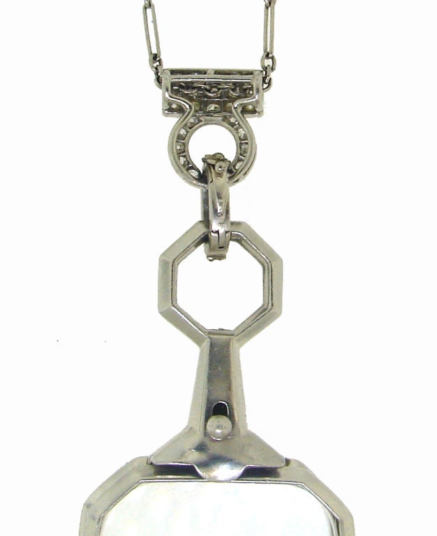 Tiffany & Co. Art Deco Diamond & Platinum Lorgnette on a Chain 6