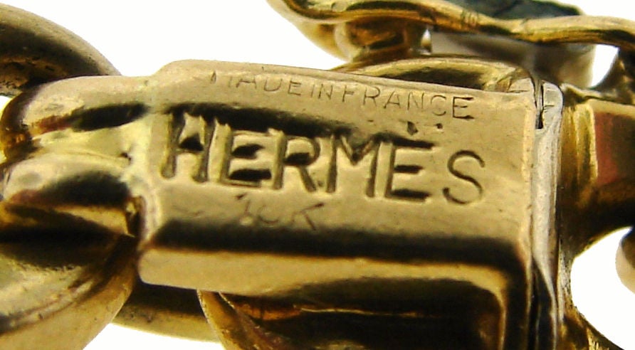 Women's or Men's Classic Vintage Hermes Yellow Gold Bracelet