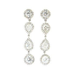 Fabulous Tiffany & Co. Diamond & Platinum Dangling Earrings