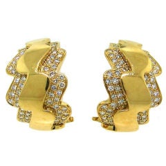 Elegant Vintage Van Cleef &Arpels Diamond & Yellow Gold Earrings 11