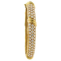 Superb Vintage Van Cleef & Arpels Diamond & Yellow Gold Bangle