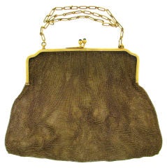 Antique Fabulous Victorian Van Cleef & Arpels Yelow Gold Mesh Purse