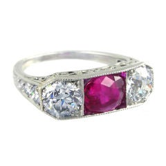 Art Deco Ruby and Diamond Ring