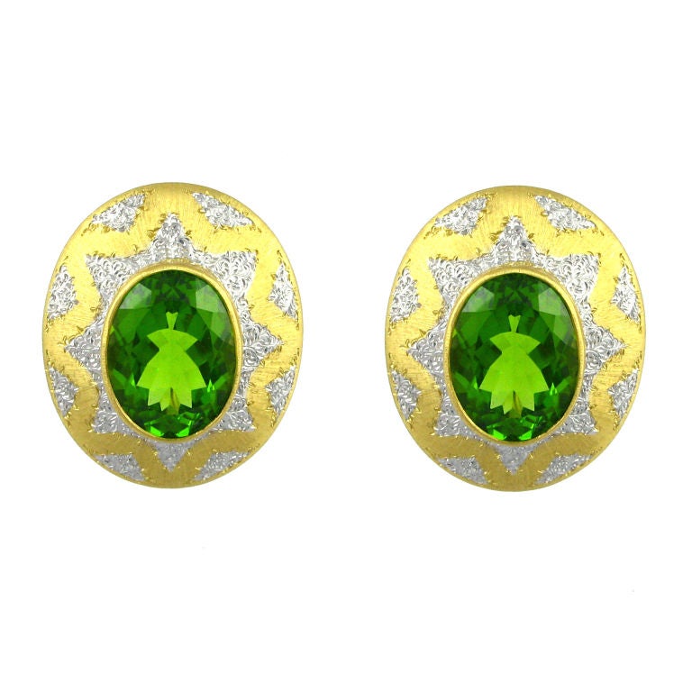 Buccellati Gold and Peridot Earrings