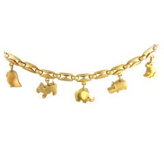 Retro French Gold Charm Bracelet