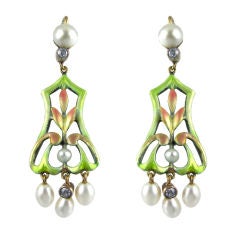 Art Nouveau Enamel Earrings Art Nouveau Enamel Earrings