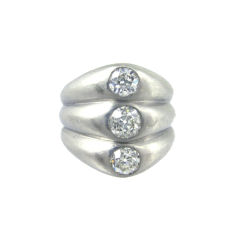 Art Deco Platinum and Diamond Gypsy Ring