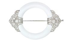 An Art Deco diamond and rock crystal brooch.