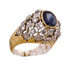 Classic Buccellati Sapphire and Diamond Ring