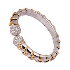 beautiful quality white gold flex bangle with diamonds