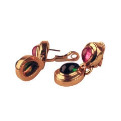 18 kt. Tiffany and Co. pink and green tourmaline earrings