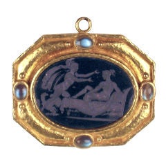 Neo-Classical Elizabeth Locke 18 kt. pin  pendant combination