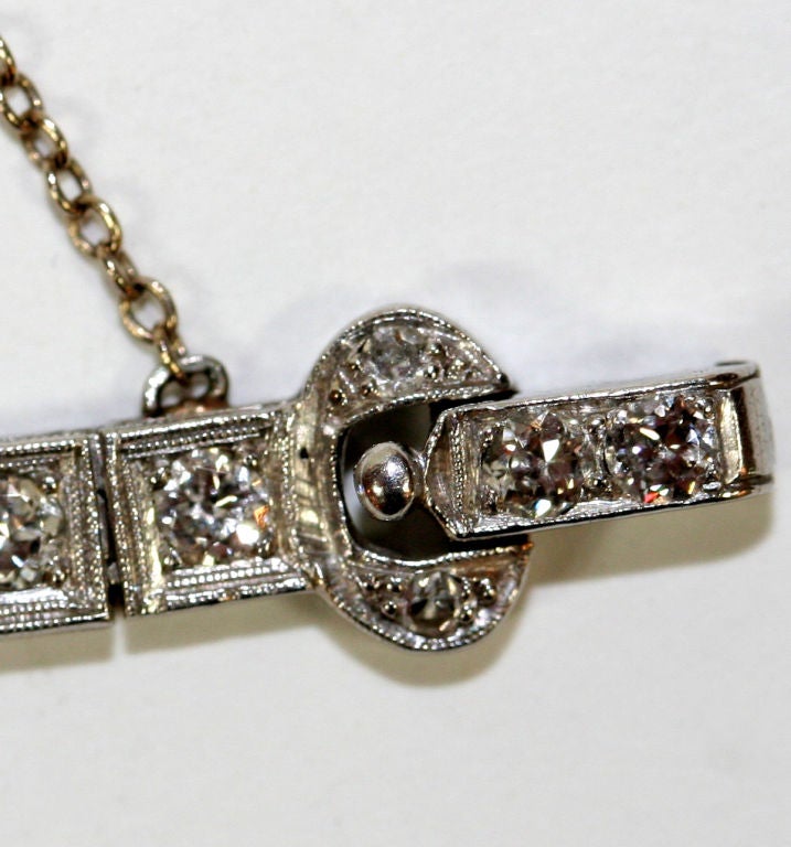Art deco diamond, sapphire & platinum wrist watch For Sale 2