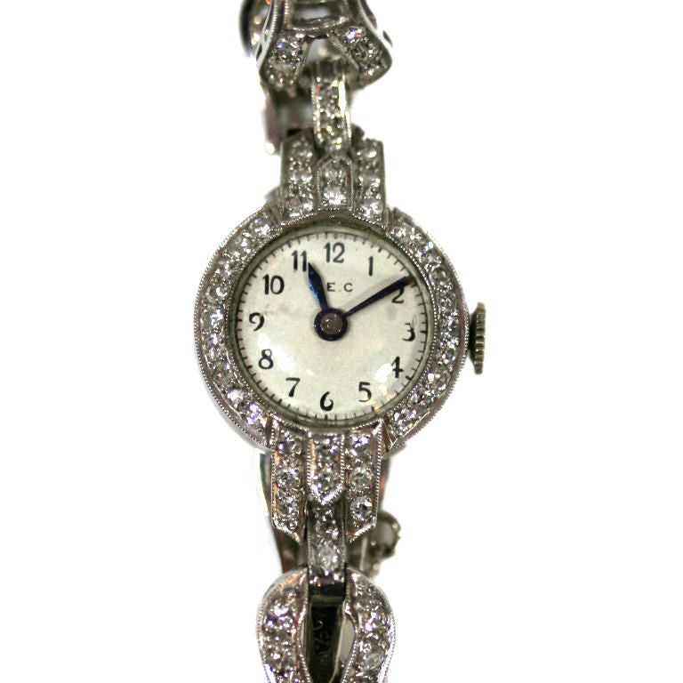 J. E. Caldwell diamond and platinum watch