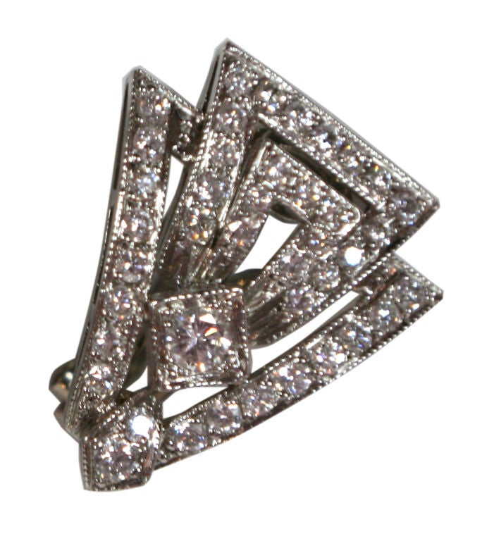 Art deco diamond & platinum earrings