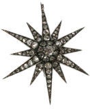 Large rose diamond star pendant with tremblant attachment