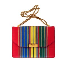 Vintage 1950s GUCCI Silk Stripe Kelly Handbag