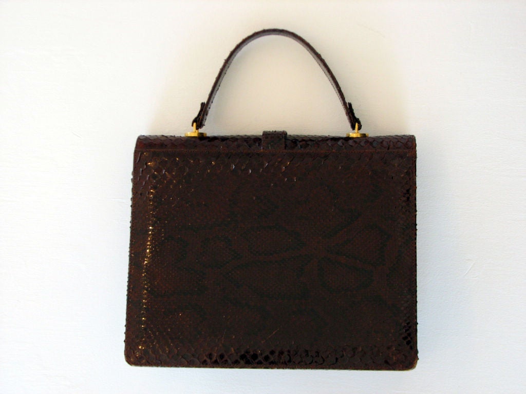 1960s Python/Snakeskin Kelly Handbag