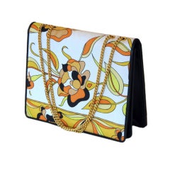 1960s EMILIO PUCCI Silk Print & Leather Handbag