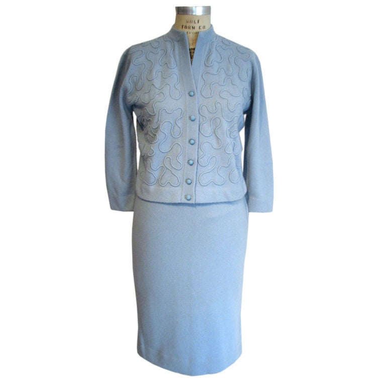 1950s DALTON Cashmere Sweater 
Skirt Suit