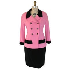Iconic 1980s CHANEL Pink Skirt Suit