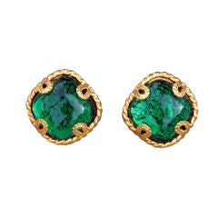 1980s DOMINIQUE AURIENTIS/GRIPOIX 
Poured
 Glass Ear Clips