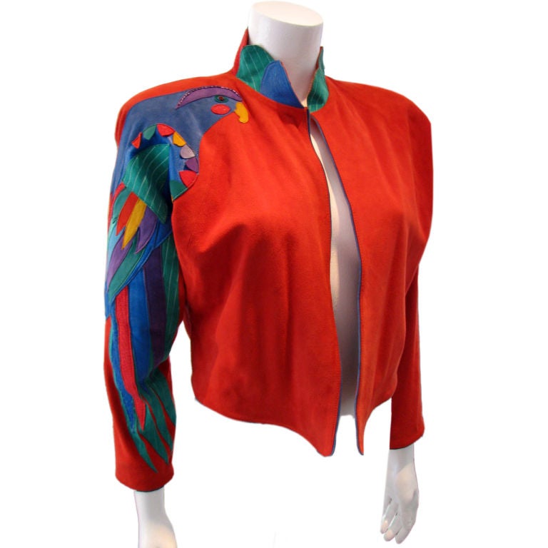 1980s GOSSAMER WINGS/BARBARA GRIMES Leather 'Parrot' Jacket