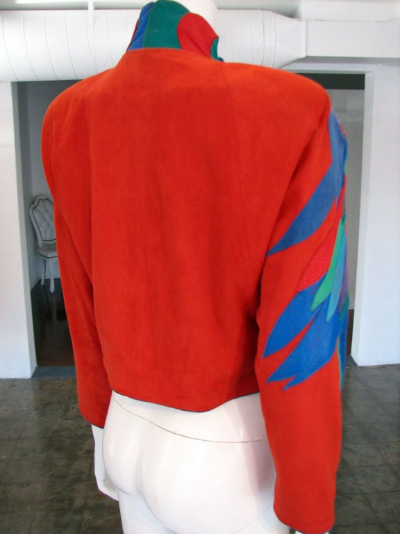 Women's 1980s GOSSAMER WINGS/BARBARA GRIMES Leather 'Parrot' Jacket