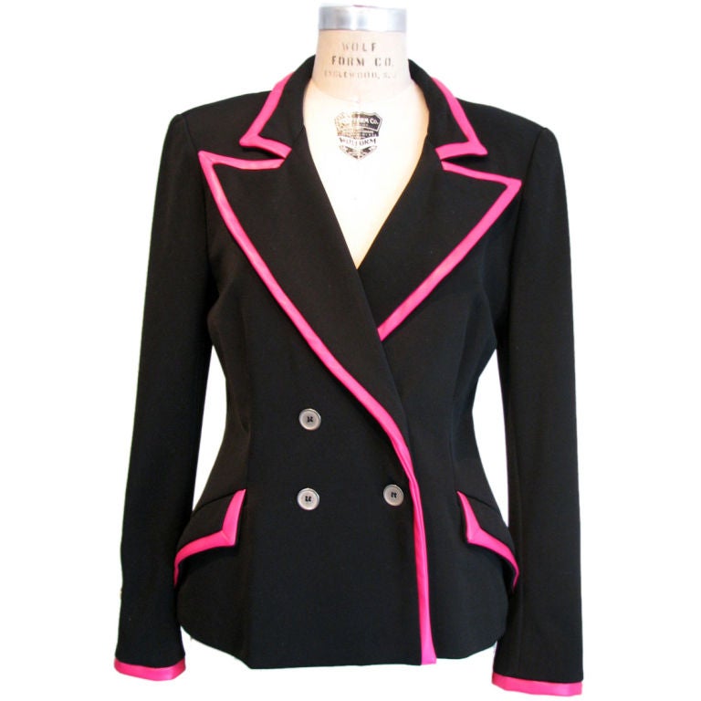 1990s ANNA SUI Jacket with Neon Vinyl Trim