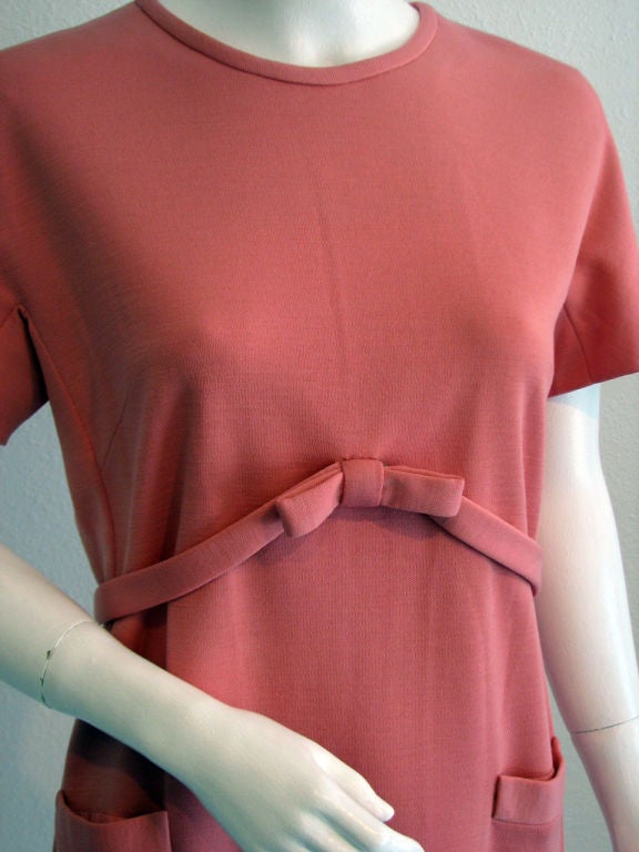 1950s NORMAN NORELL Belted Wool Jersey Dress